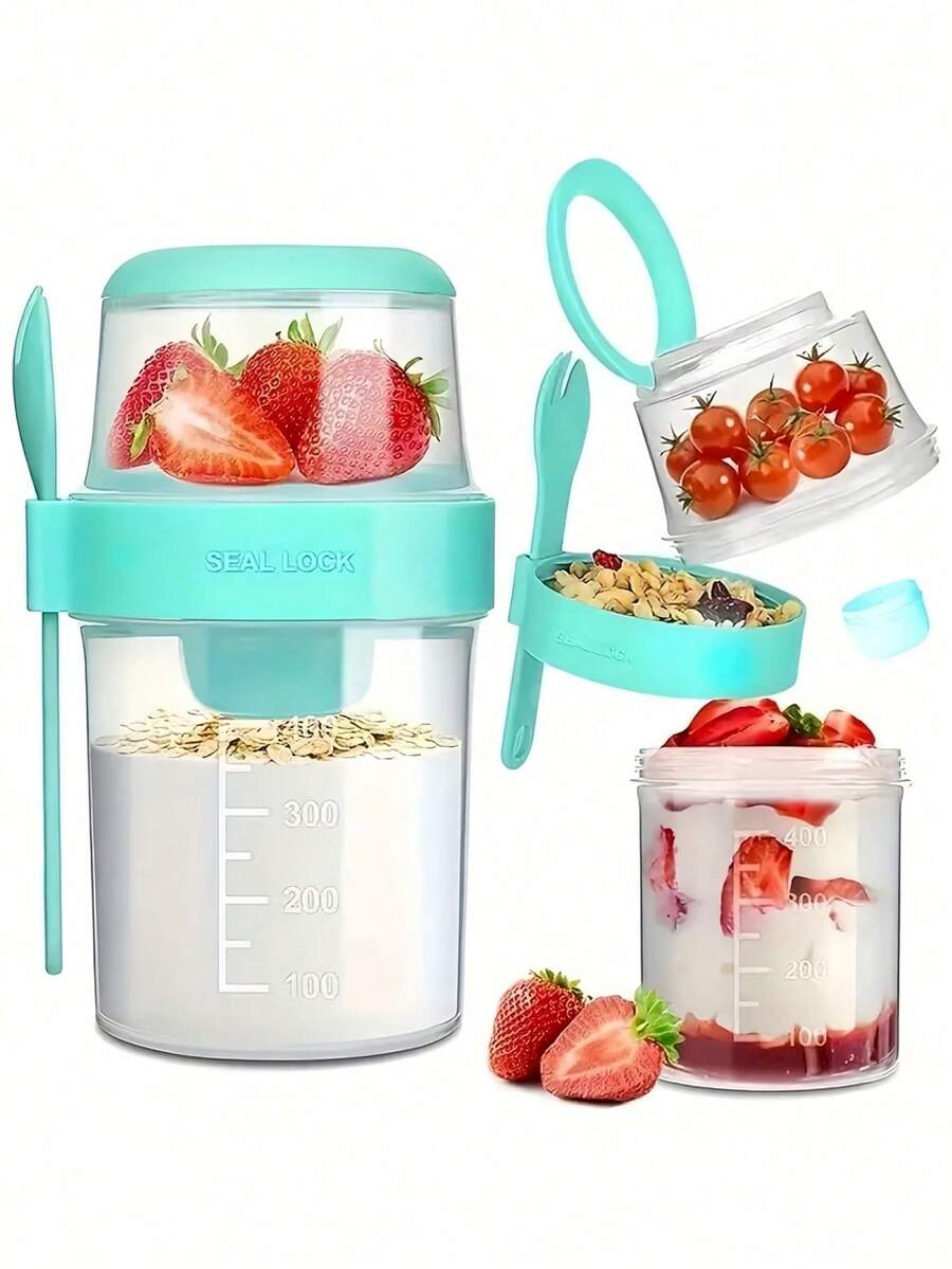 Set prenosivih šolja za voćnu salatu, žitarice i jogurt 310ml + 560ml