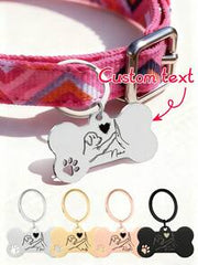 Ayotu Customized Pet Dog ID Tag, Personalized Laser Engraved Dog Tag And Owner's Love Tag, Customized Engraved Phone Tag, Cat & Dog ID Tag, Alloy Pendant Dog Collar