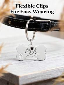Ayotu Customized Pet Dog ID Tag, Personalized Laser Engraved Dog Tag And Owner's Love Tag, Customized Engraved Phone Tag, Cat & Dog ID Tag, Alloy Pendant Dog Collar