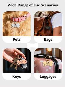 Ayotu Customized Pet Dog ID Tag, Personalized Laser Engraved Dog Tag And Owner's Love Tag, Customized Engraved Phone Tag, Cat & Dog ID Tag, Alloy Pendant Dog Collar