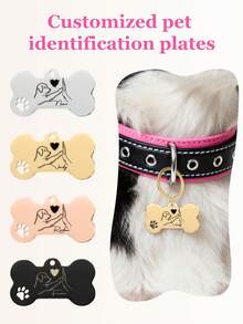 Ayotu Customized Pet Dog ID Tag, Personalized Laser Engraved Dog Tag And Owner's Love Tag, Customized Engraved Phone Tag, Cat & Dog ID Tag, Alloy Pendant Dog Collar