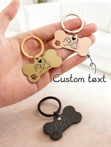 Ayotu Customized Pet Dog ID Tag, Personalized Laser Engraved Dog Tag And Owner's Love Tag, Customized Engraved Phone Tag, Cat & Dog ID Tag, Alloy Pendant Dog Collar