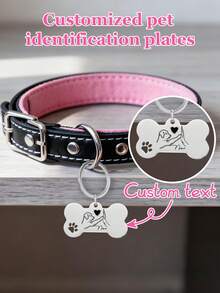 Ayotu Customized Pet Dog ID Tag, Personalized Laser Engraved Dog Tag And Owner's Love Tag, Customized Engraved Phone Tag, Cat & Dog ID Tag, Alloy Pendant Dog Collar