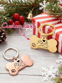 Ayotu Customized Pet Dog ID Tag, Personalized Laser Engraved Dog Tag And Owner's Love Tag, Customized Engraved Phone Tag, Cat & Dog ID Tag, Alloy Pendant Dog Collar