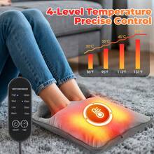 Hailicare Electric Foot Warmer Pad, Soft Plush Surface, Home Foot Warmer Pad, 4 Temperature Settings, 4 Timer Functions, Fast Heating, Suitable For Bed, Office, Under Desk And More
