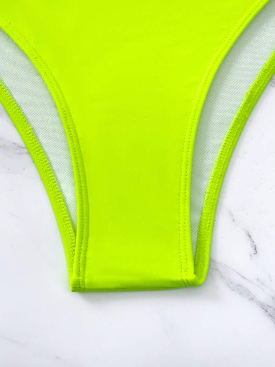 Halter Jednobojni Kupaći Kostim sa Izrezom u Struku