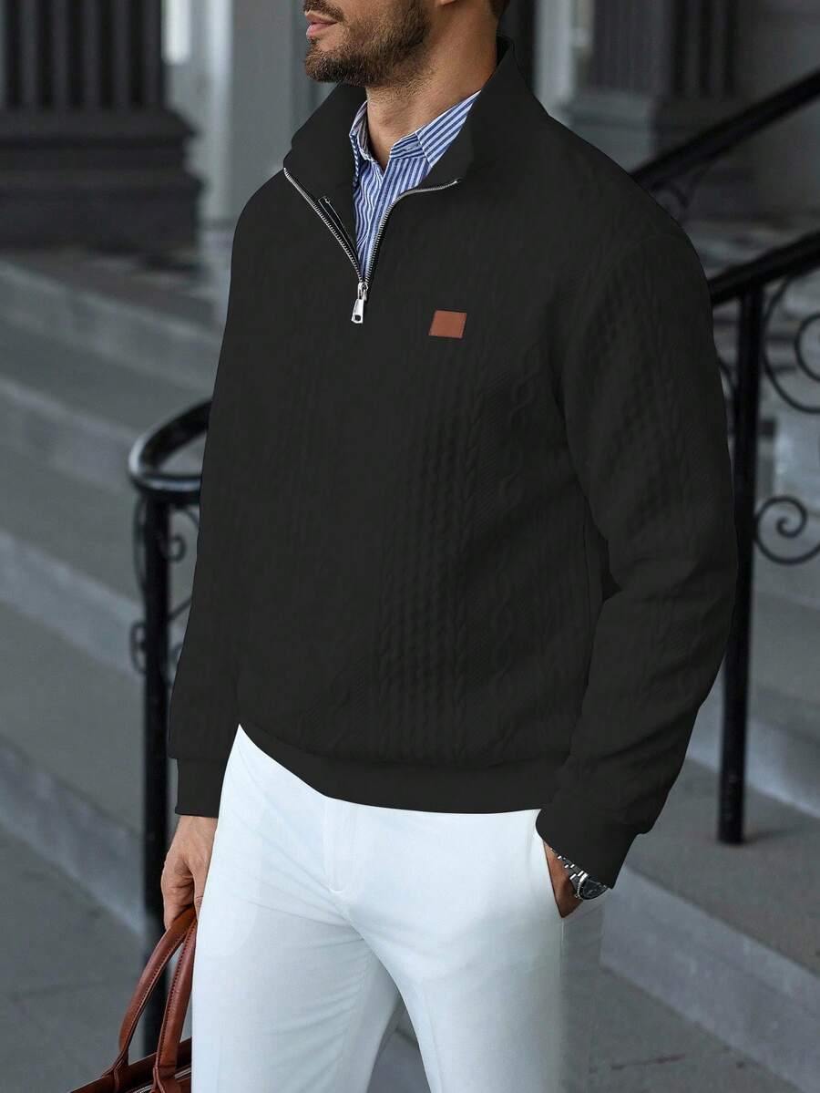 Muški jesenji smart casual duks na četvrt ziper