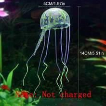 1pc Purple Silicone Artificial Glowing Fluorescent Jellyfish Aquarium Decor, Underwater Plant For Fish Tank, Marine Landscape Ornament (Not Charged)