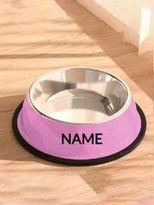 Customizable Stainless Steel Dog & Cat Bowl, Non-Slip Personalized Dog Water Bowl With Name Designs For Identification, Customized Travel And Elevated Dog Bowls, Small Pet Memorial Gift