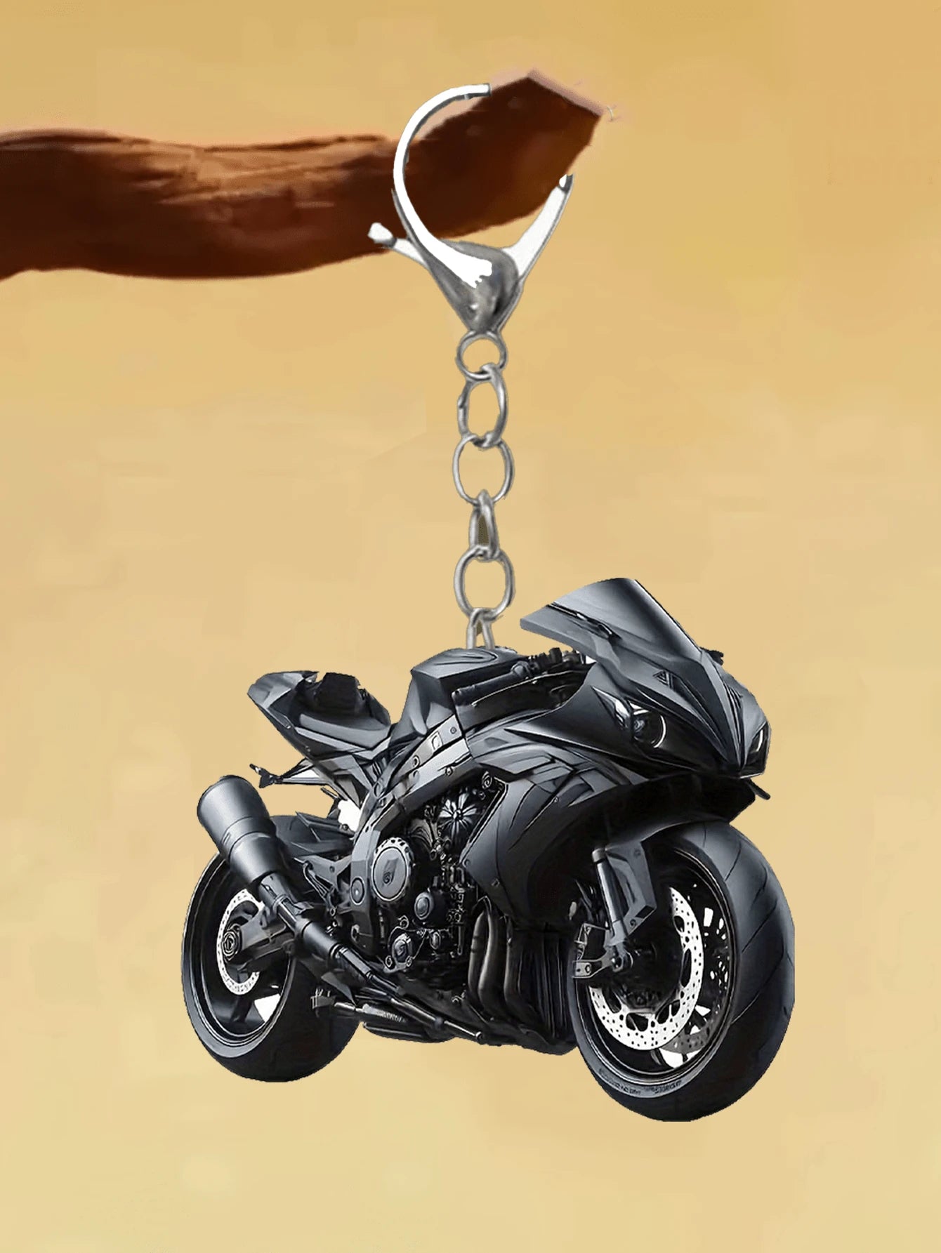 2D ravni crni akrilni privesak za motocikl
