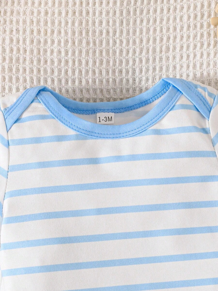 3 kom/set bebi body majice sa slatkim printom patke, udobne i lake za oblačenje, kratkih rukava