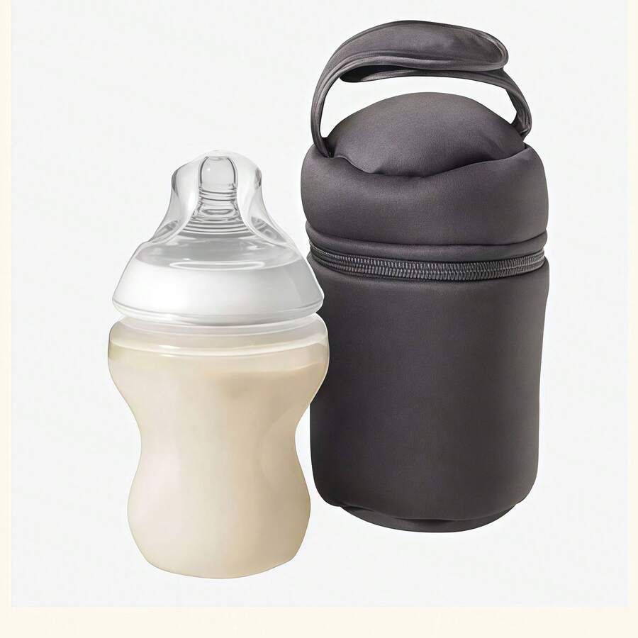 1 kom crna termo torba za flašicu, vodootporna, lagana, pogodna za kolica, kompatibilna sa Tommee Tippee flašicama