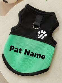 Personalized Mesh Pet Vest, Custom Pet Clothing, Comfortable And Breathable Design, Breathable Springs, Cat Harness With Paw Print Pattern And Leash, Lightweight And Customizable Pet Clothing, Pet Supplies.