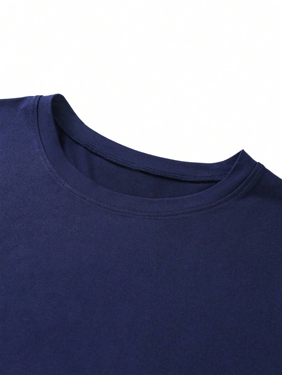 Muška ležerna majica sa okruglim izrezom, dugim rukavima i printom
