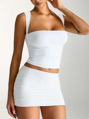 XLLAIS Fashionable Collared White Casual Vacation Fitted Tank Top, Suitable For All Seasons Summer