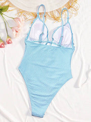 Ruffle Trim Jednodelni Kupaći Kostim Bikini