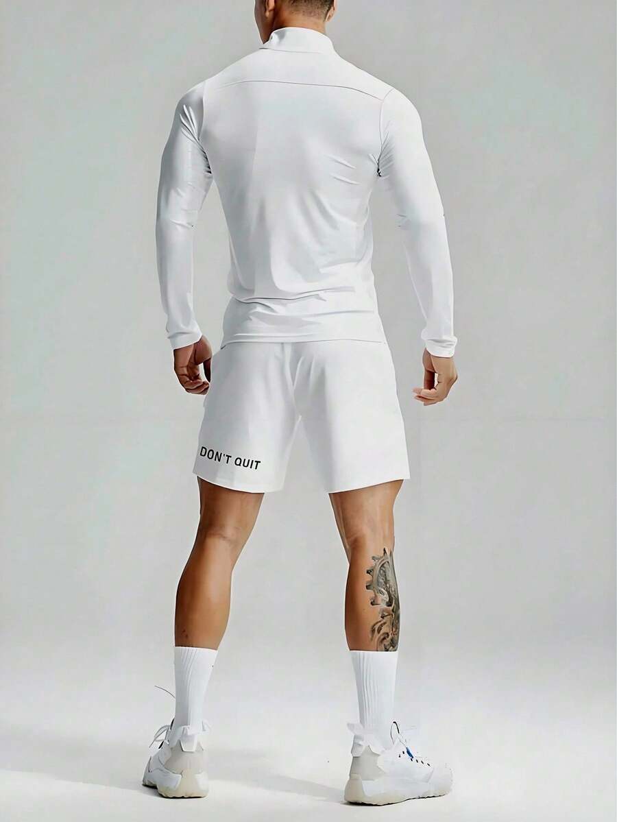 Muška ležerna sportska jakna jednobojna sa podignutom kragnom, slim fit, za teretanu