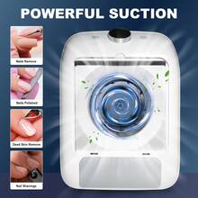 LIMEGIRL 2000mAh Nail Dust Collector, Butterfly Pattern Shell, Elegant Nail Dust Extractor, Professional Brushless Turbine Fan, With LCD Display And Hand Rest, Nail Dust Vacuum Cleaner, Suitable For Gel Manicure Polishing, Salon Home Use, White
