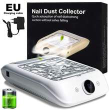 LIMEGIRL 2000mAh Nail Dust Collector, Butterfly Pattern Shell, Elegant Nail Dust Extractor, Professional Brushless Turbine Fan, With LCD Display And Hand Rest, Nail Dust Vacuum Cleaner, Suitable For Gel Manicure Polishing, Salon Home Use, White