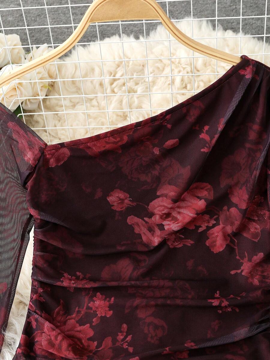 Ženski modni providni mrežasti body sa leopard printom