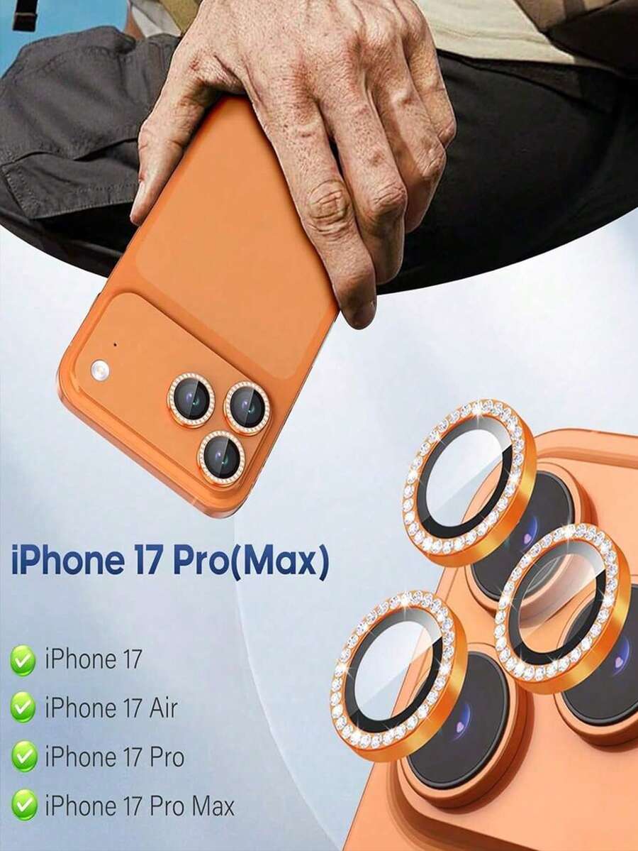 3 kom. zaštitne folije za sočivo kamere, kompatibilne sa Apple 18/18PPro/18Promax/17/17Air/17pro/17promax/16/16pro/16plus/16promax/16 14 Pro 6.1 inča /14 Pro Max 6.7 inča