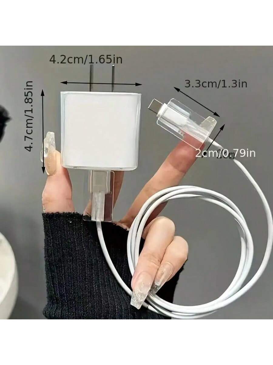 5 komada ružičastih TPU zaštitnih navlaka za kabl za punjenje u obliku srca/lepete/cveta/ljubičastog srca mačke, kompatibilno sa Apple 18/20W punjačima