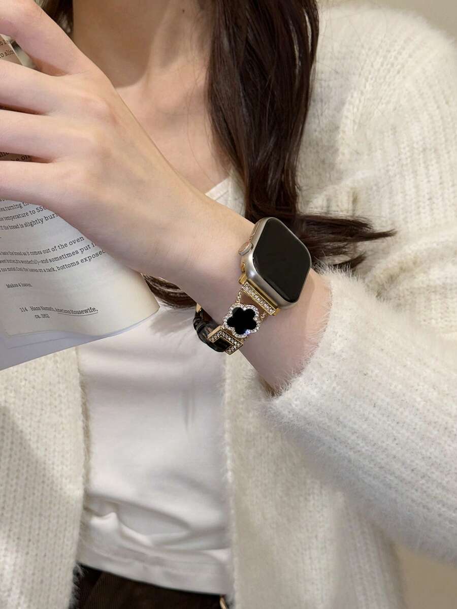 ženski zlatni sjajni kaiš za pametni sat sa  dijamantskim detaljima,  pogodan za Apple Watch 38/40/41/42/44/45/46/49mm