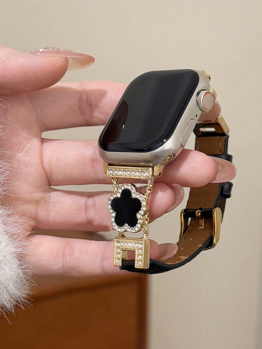 ženski zlatni sjajni kaiš za pametni sat sa  dijamantskim detaljima,  pogodan za Apple Watch 38/40/41/42/44/45/46/49mm