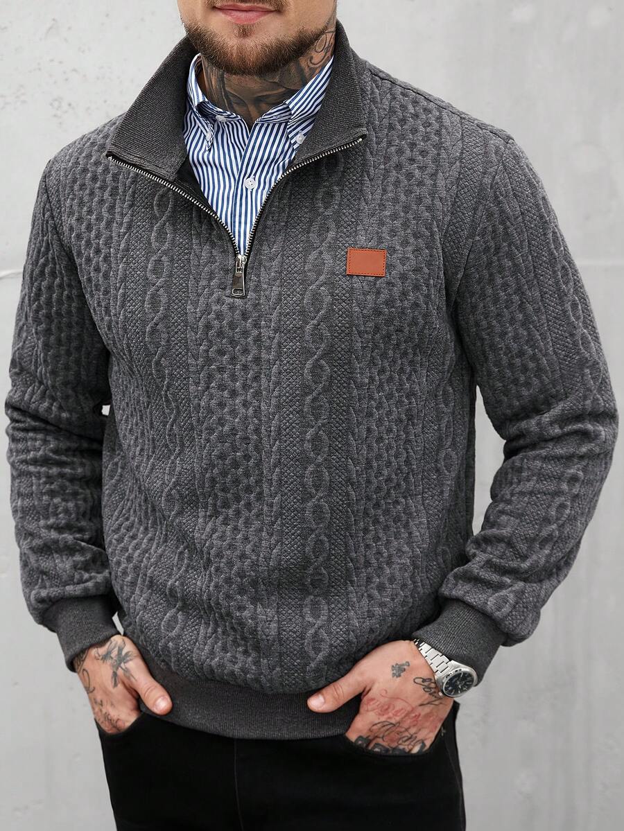 Muški jesenji smart casual duks na četvrt ziper