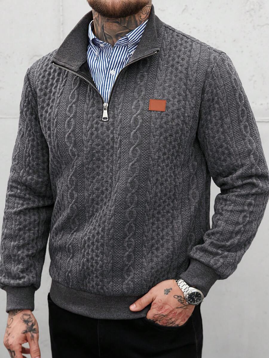 Muški jesenji smart casual duks na četvrt ziper