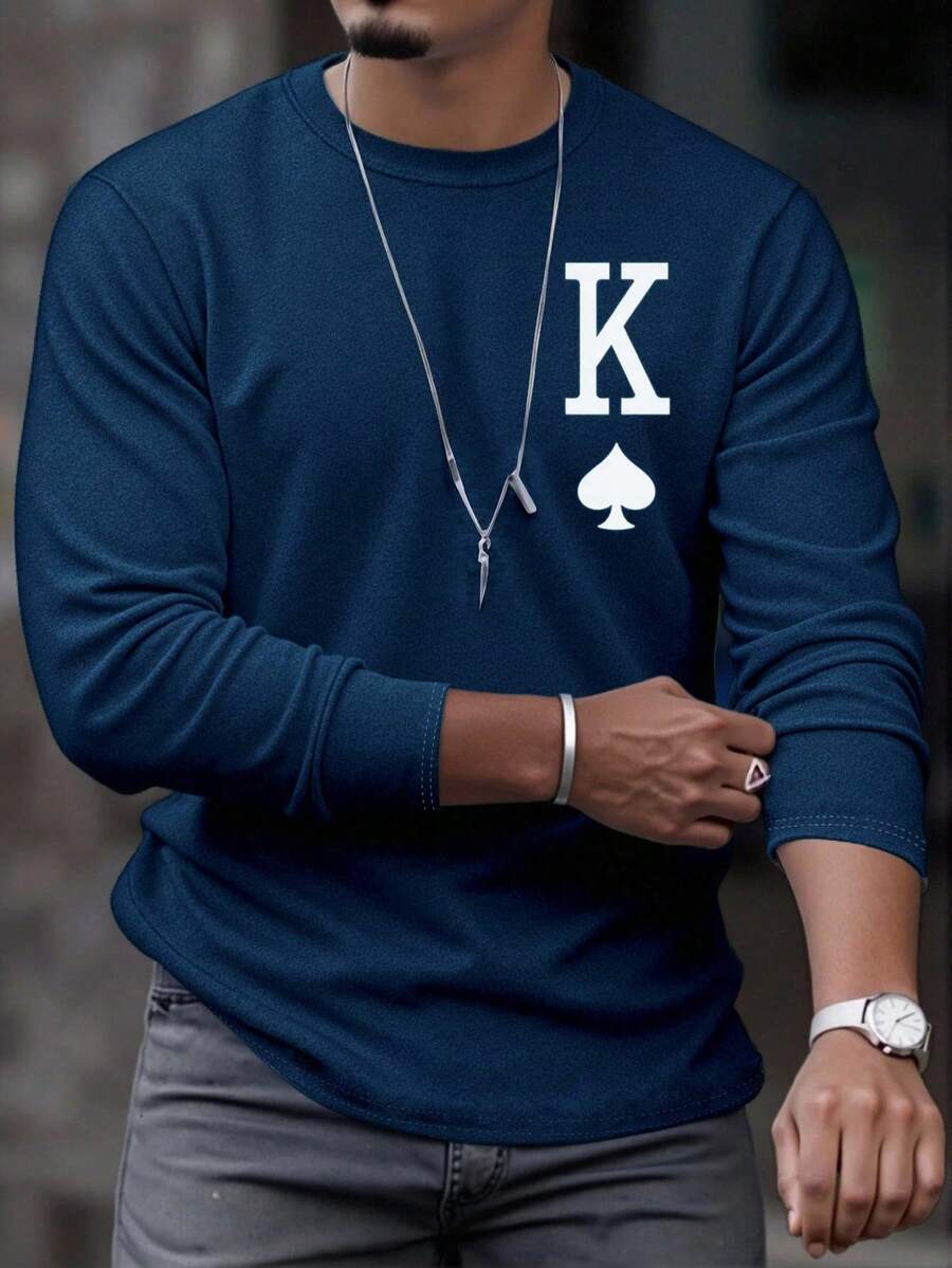 Muška majica dugih rukava sa poker printom
