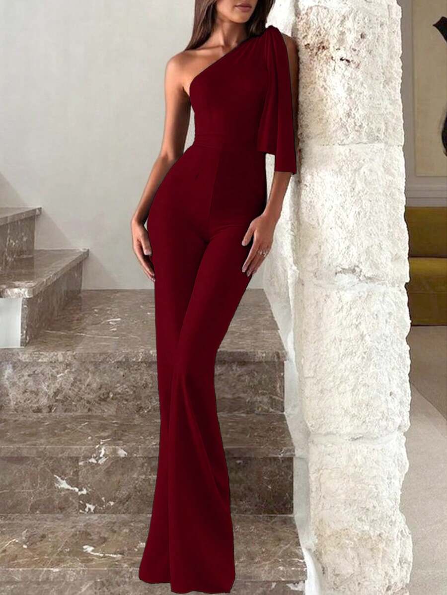 Ženski seksi elegantni kombinezon sa otvorenim ramenima i visokim strukom