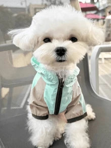 Waterproof, Sunscreen And Dustproof Pet Raincoat | 2-Legged Hooded Zip-Up Pet Clothes For Dogs & Cats
