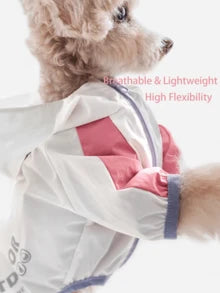 Waterproof, Sunscreen And Dustproof Pet Raincoat | 2-Legged Hooded Zip-Up Pet Clothes For Dogs & Cats
