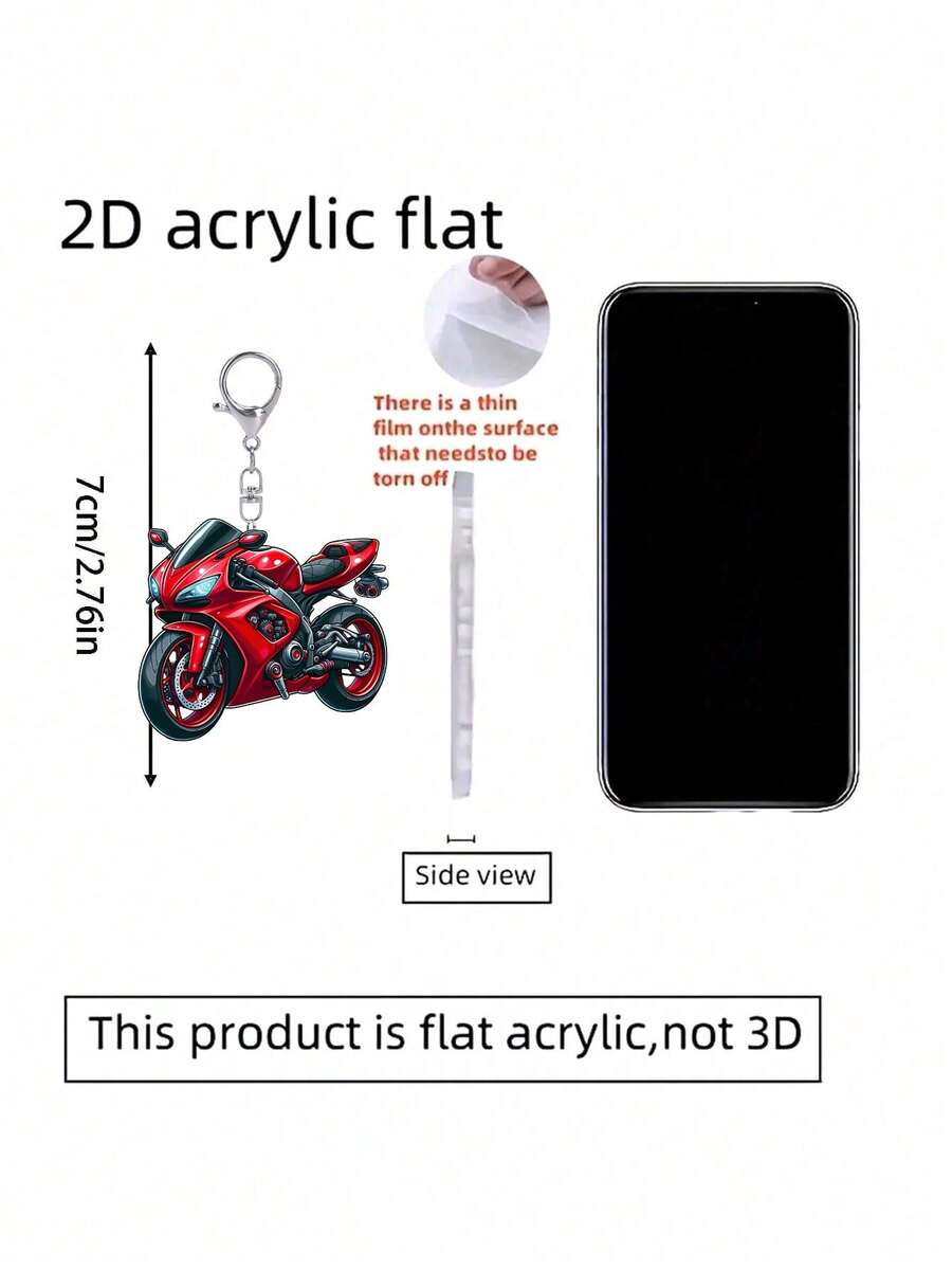 2D ravni crni akrilni privesak za motocikl