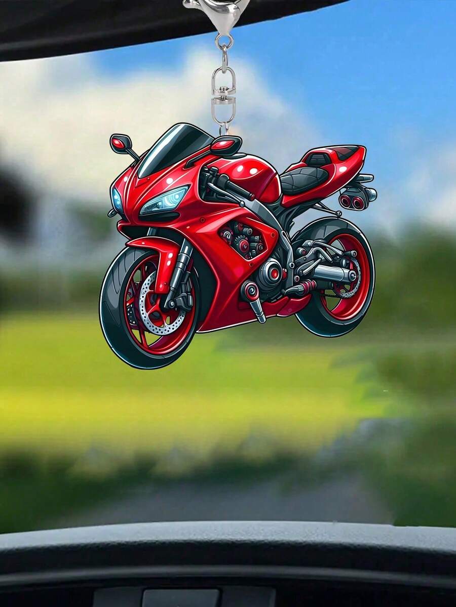 2D ravni crni akrilni privesak za motocikl