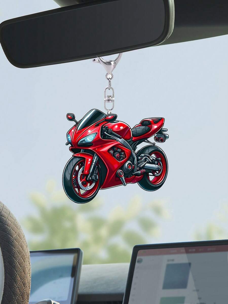 2D ravni crni akrilni privesak za motocikl