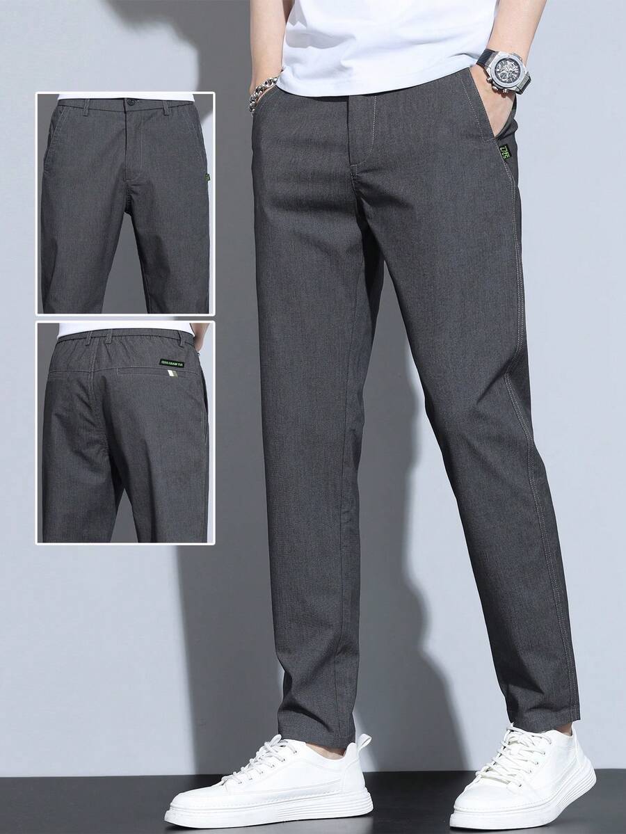 Muške ležerne deblje pantalone jednobojne sa termo postavom