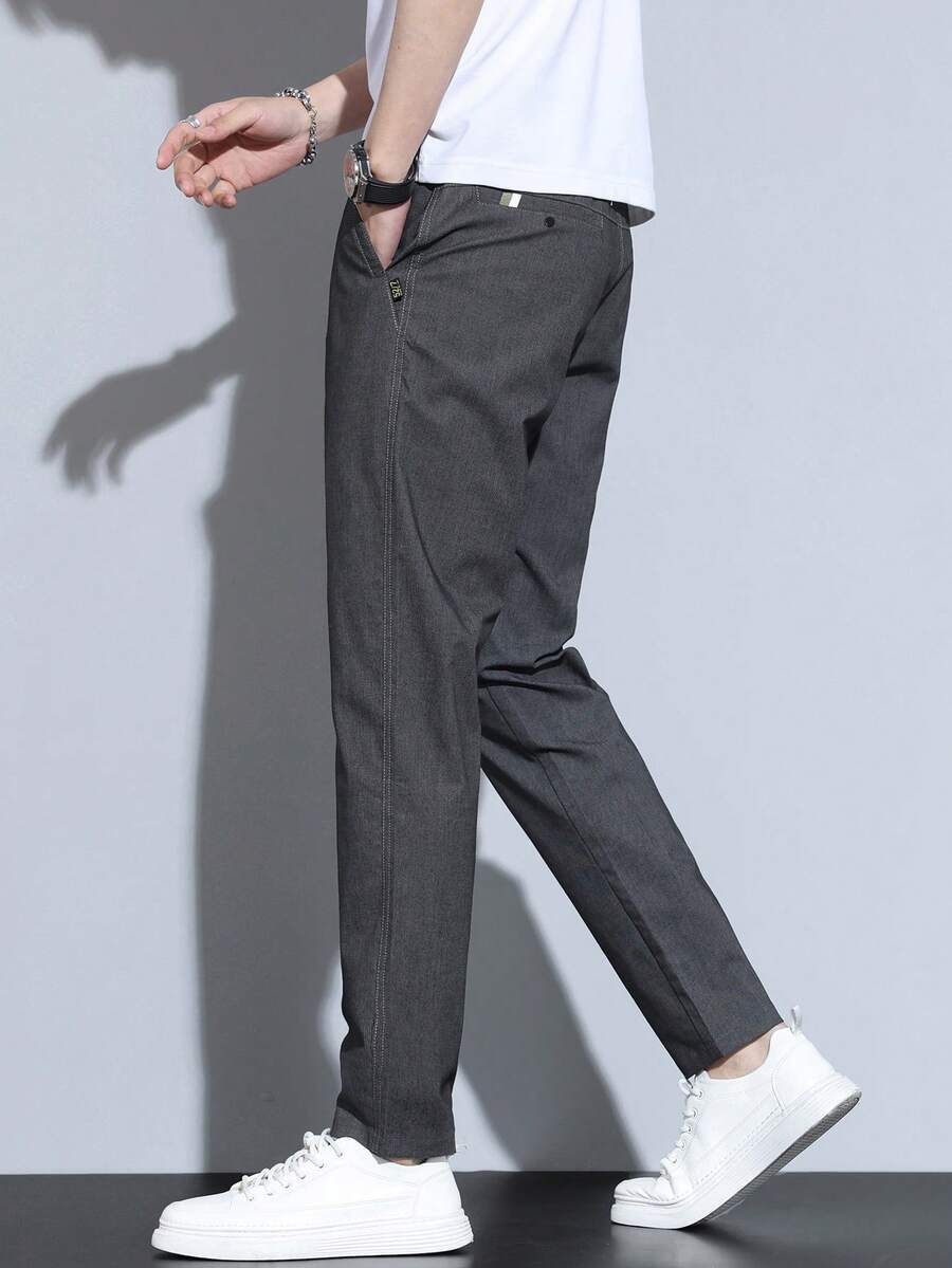 Muške ležerne deblje pantalone jednobojne sa termo postavom