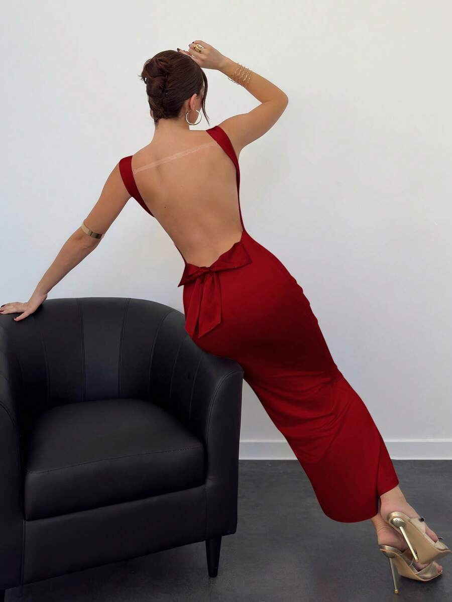 Elegantna Haljina sa Mašnom za Žene
