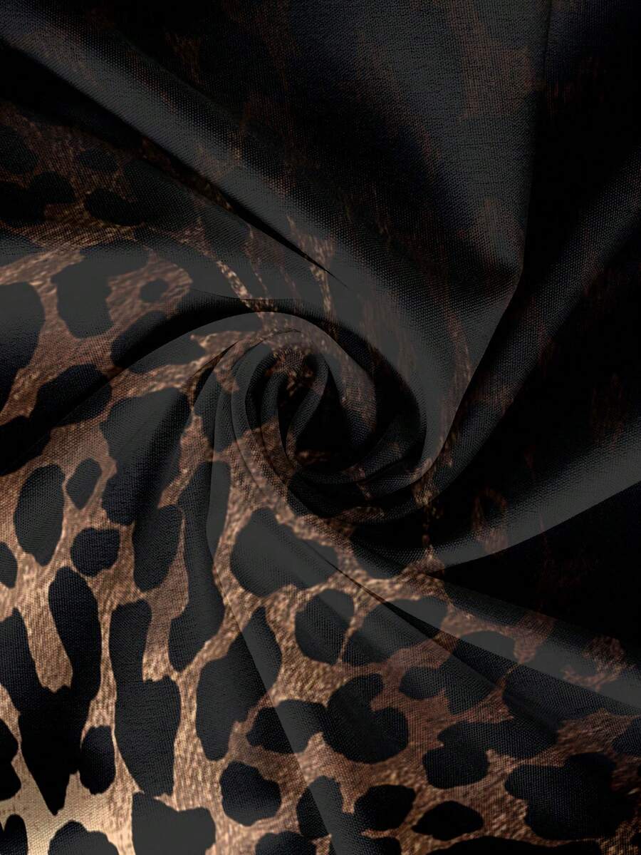 Ženska bluza plus size, elegantna, sa ombre leopard printom, puni dezen