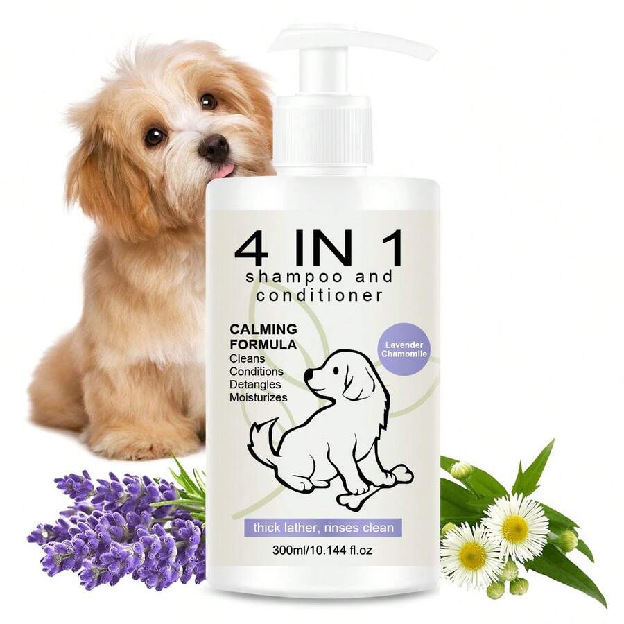 1Pc 4-In-1 Pet Shampoo, Deep Cleanses, Moisturizes, And Nourishes Pets; Gentle And Non-Irritating; Suitable For Cleaning Pets (Cats And Dogs)