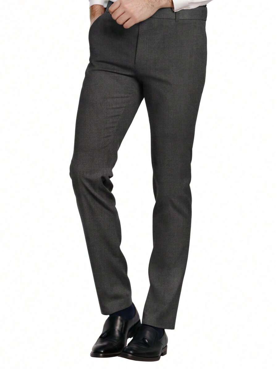 Muški poslovni komplet od 3 dela, uključuje sako, prsluk i pantalone, jednobojni, slim fit