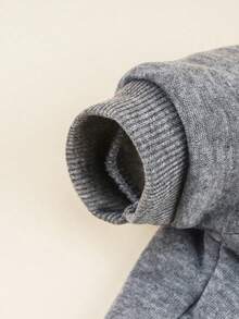 LUCKIE LABO 1pc Fleece Slogan Print Gray Hoodie, Suitable For Chihuahua Winter Warm Dog Clothes, Applicable For Cats And Dogs Indoor And Outdoor