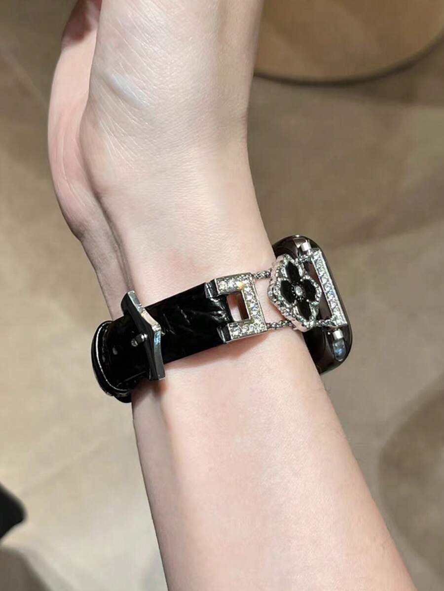ženski zlatni sjajni kaiš za pametni sat sa  dijamantskim detaljima,  pogodan za Apple Watch 38/40/41/42/44/45/46/49mm