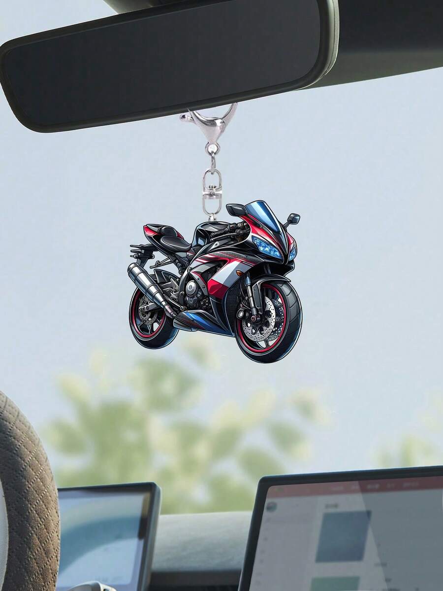 2D ravni crni akrilni privesak za motocikl