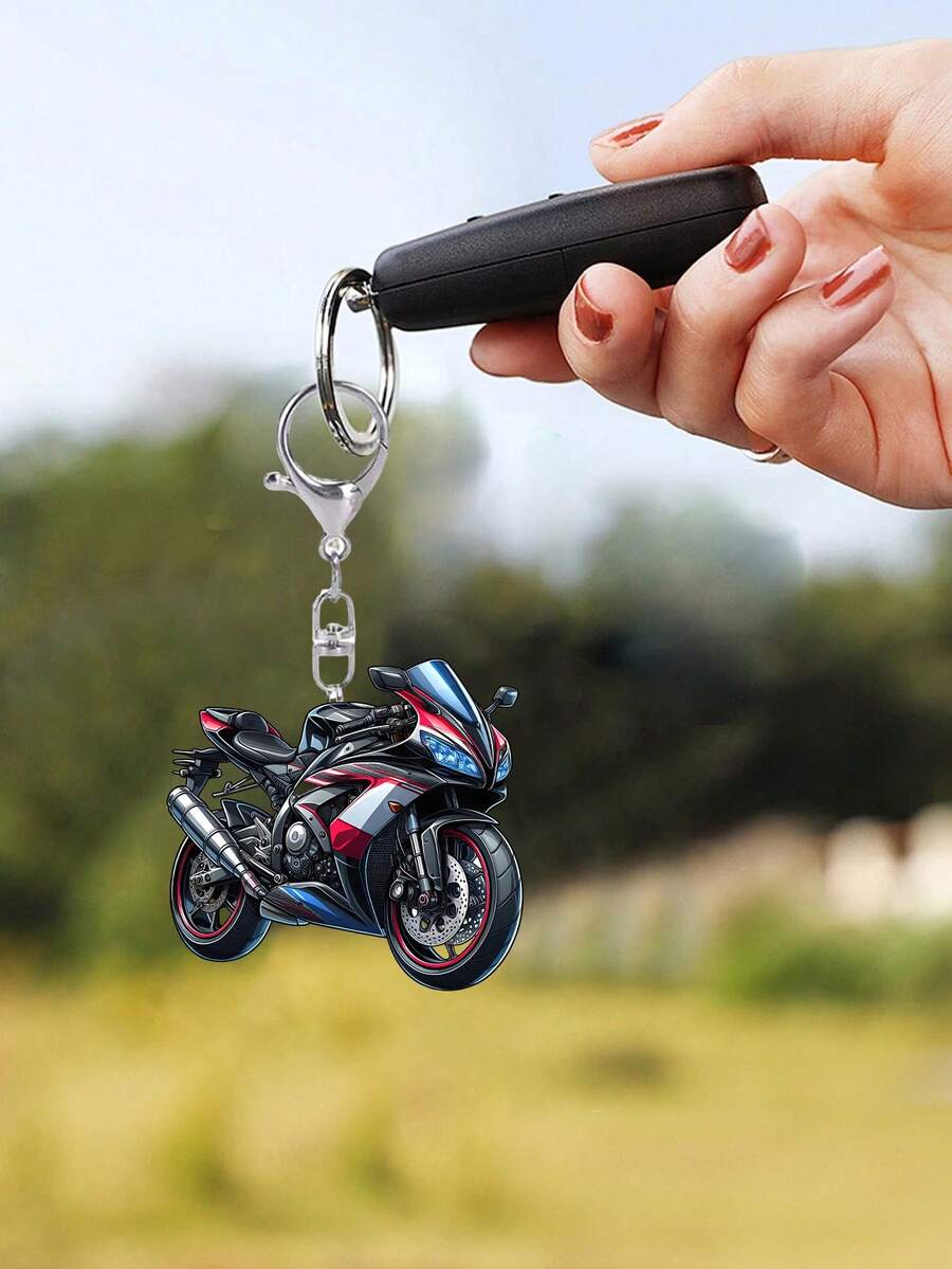 2D ravni crni akrilni privesak za motocikl