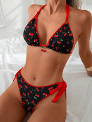 Kupaći  Floral Trim Trešnja Print