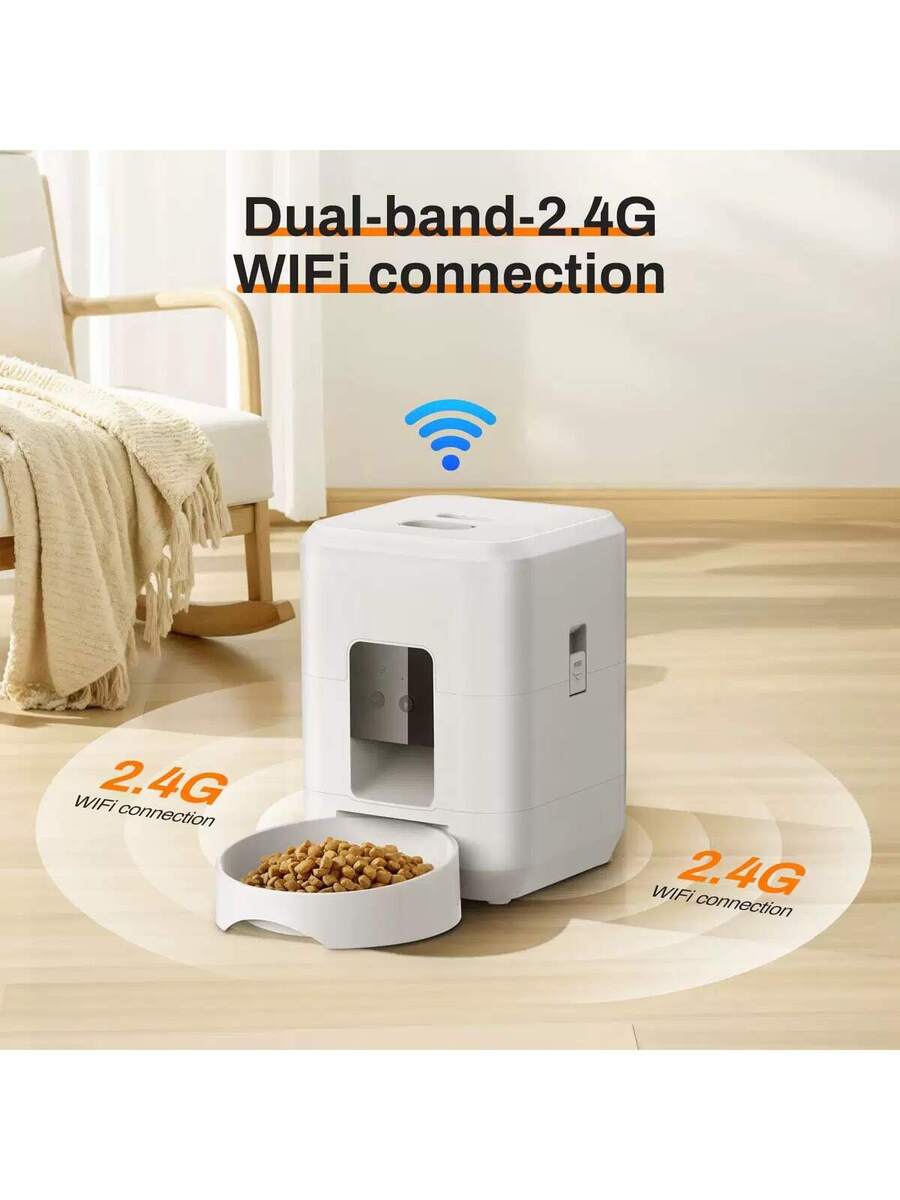 Automatska hranilica za kućne ljubimce 2L/67.64oz, pametna hranilica za mačke i pse sa tajmerom, 2.4G WiFi