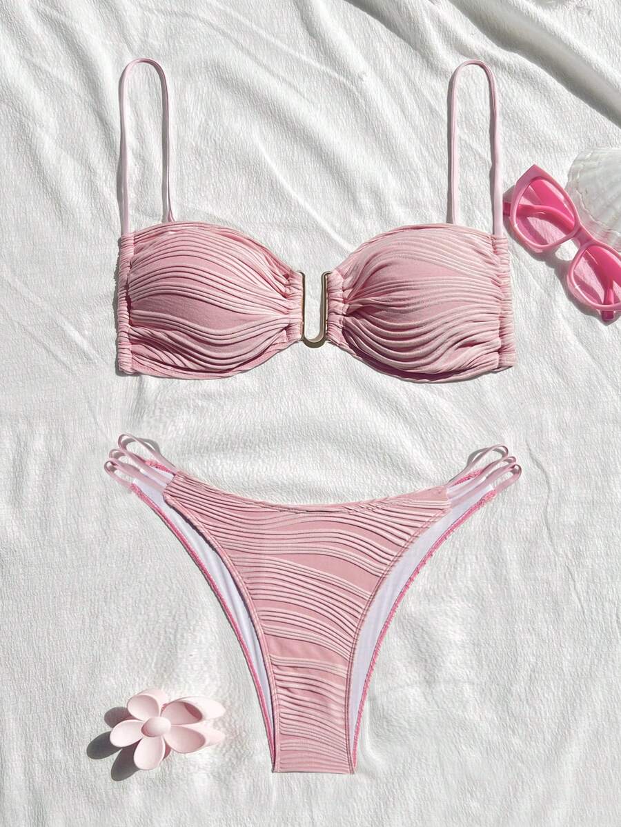 Jednobojni bikini set za žene